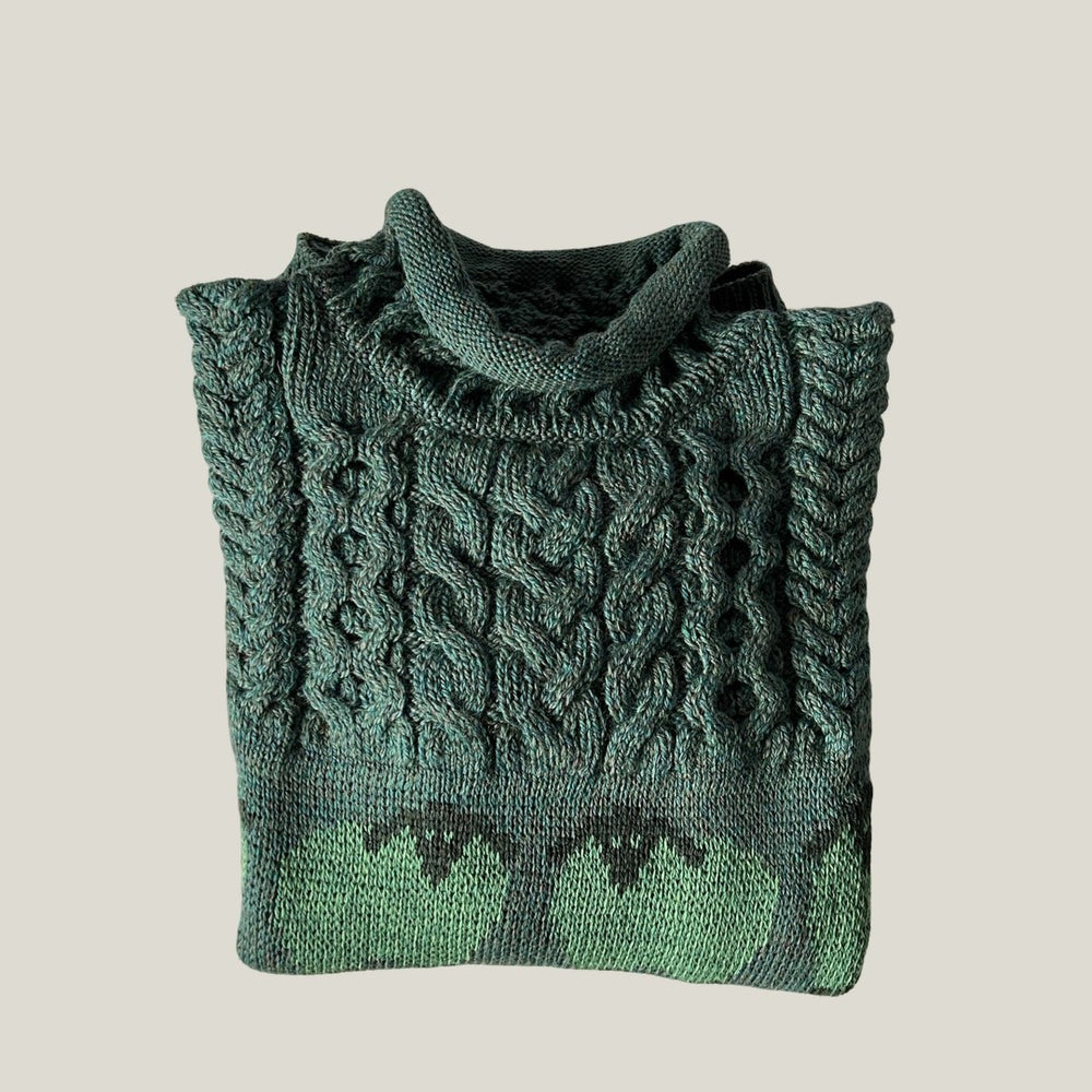 Aran Sheep Sweater Green