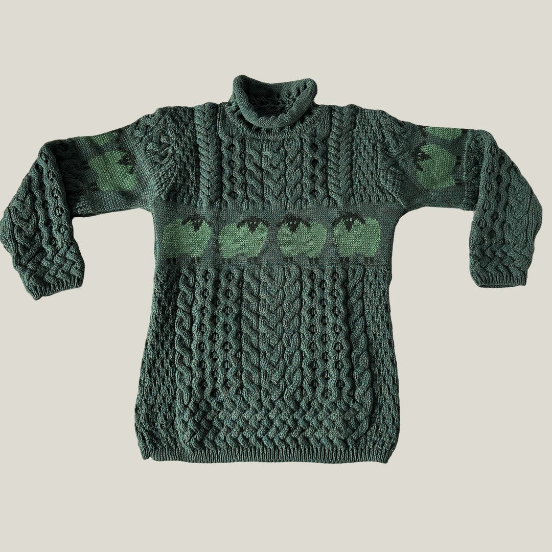 Aran Sheep Sweater Green