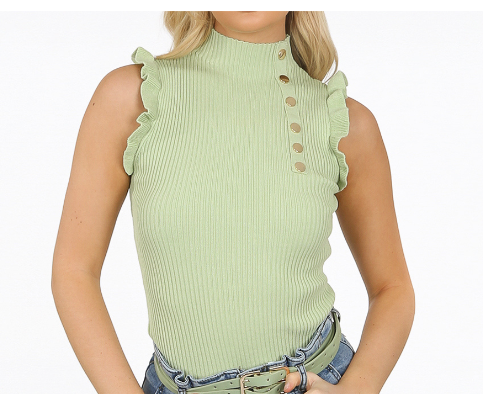 High Neck, ribbed top